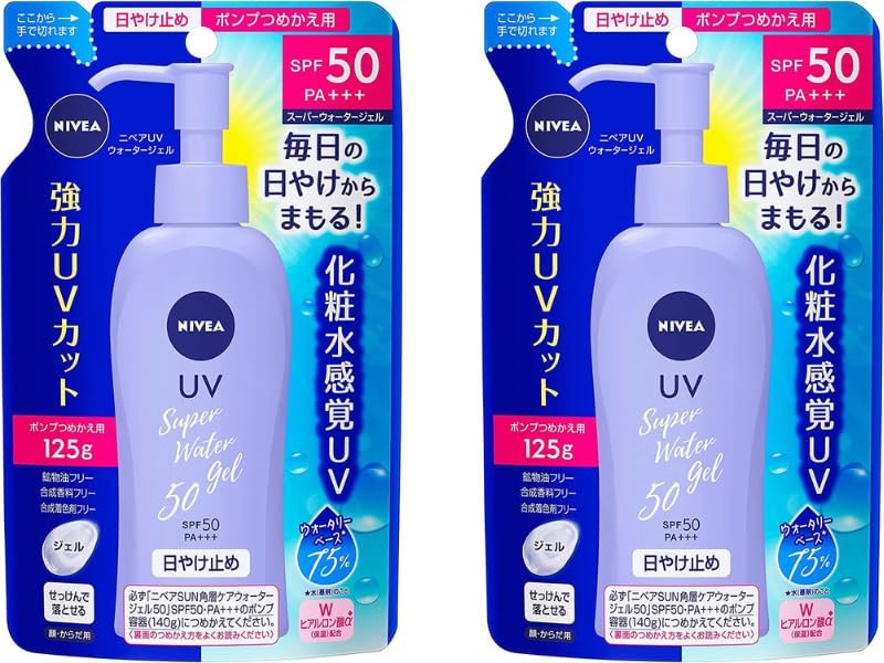 Japanese Sunscreen SPF 50 PA Super Water Gel 4.22 fl oz Refill Pack of 2