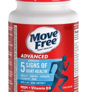 Move Free Advanced 120 Tablets Glucosamine Chondroitin MSM + Vitamin D3 Joint Support Supplement, Supports Mobility Comfort Strength Flexibility & Bone + Immune Health