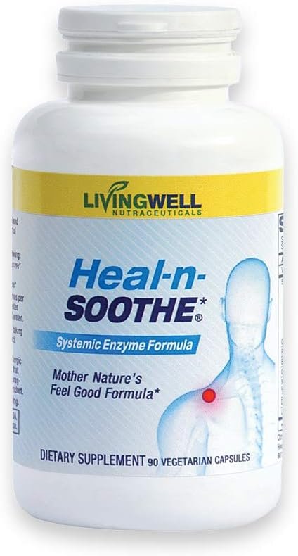 HEAL-N-SOOTHE Proteolytic Enzymes - Natural Joint Support Supplement - Unique Blend of Bromelain, Papain, Boswellia, and Turmeric - 90 Count