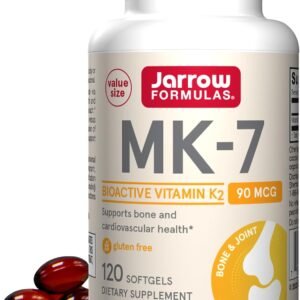 Jarrow Formulas MK-7 90 mcg - Vitamin K2 Supplement for Bone & Heart Health - 120 Softgels