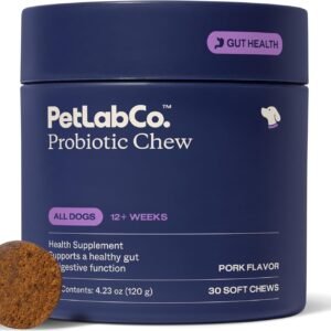 PetLab Co. Probiotics for Dogs, Support Gut Health, Occasional Diarrhea, Digestive Health & Seasonal Allergies - Pork Flavor - 30 Soft Chews - Packaging May Vary
