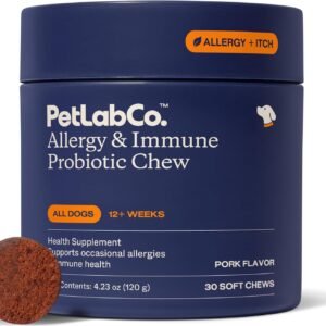 PetLab Co. Allergy & Immune Probiotics for Dogs, Support Seasonal Allergies, Gut & Digestive Health - Pork Flavor - 30 Soft Chews - Packaging May Vary