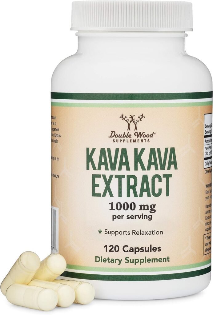 Kava Kava Capsules 1,000mg – Relaxation & Stress Relief, 120 Count, 3-5% Kavalactones, Vegan, Non-GMO
