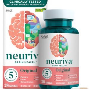 NEURIVA Original 28ct Capsules Decaffeinated Clinically Tested Nootropic Brain Supplement for Memory, Focus & Concentration, NeuroFactor & Phosphatidylserine